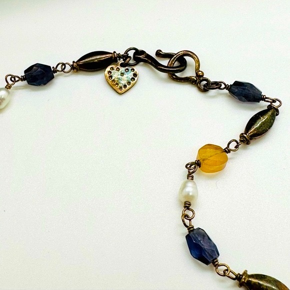 Vintage Silver Multi Precious Stone Necklace - Picture 6 of 17